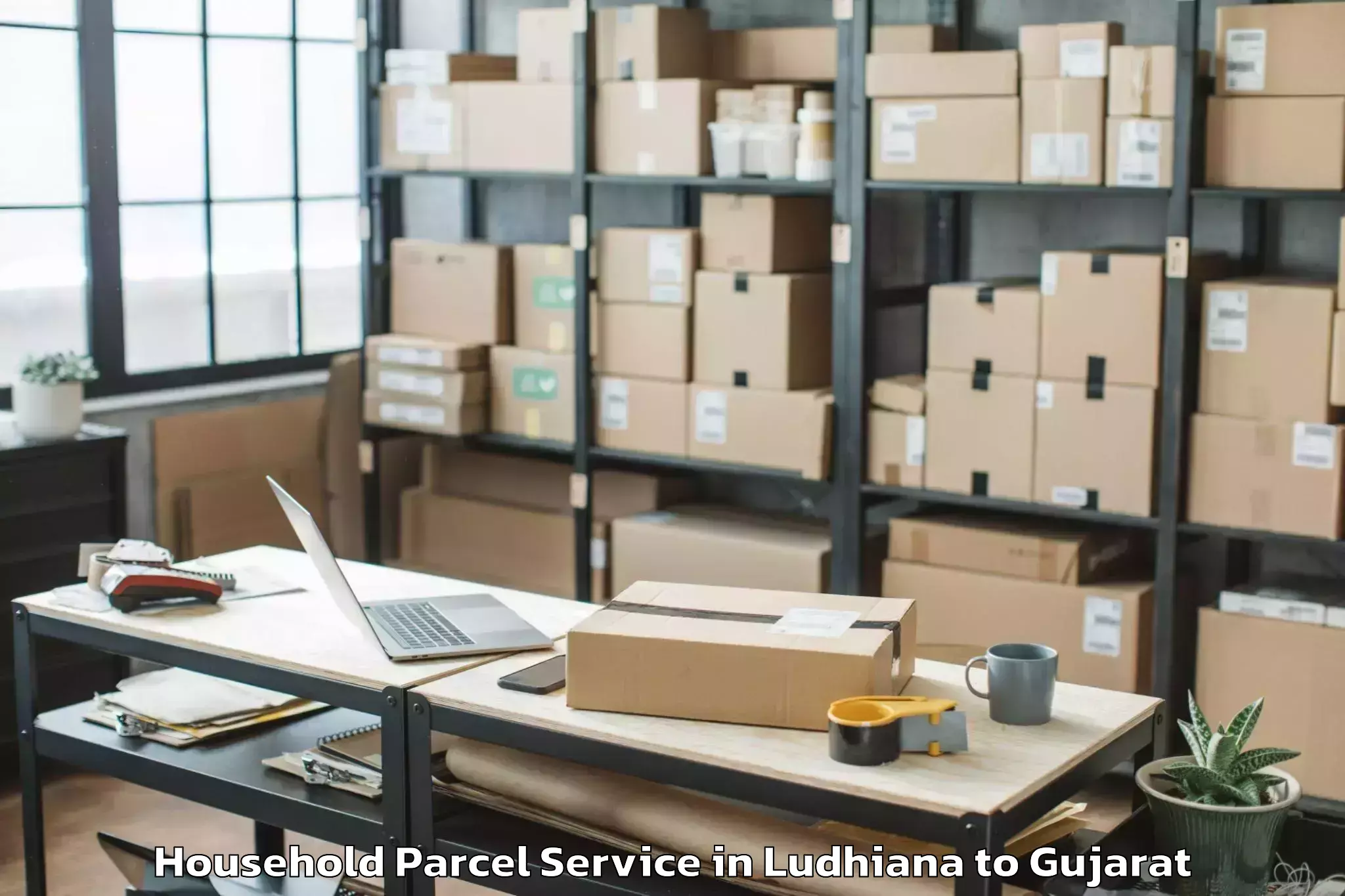 Top Ludhiana to Crystal Mall Rajkot Household Parcel Available